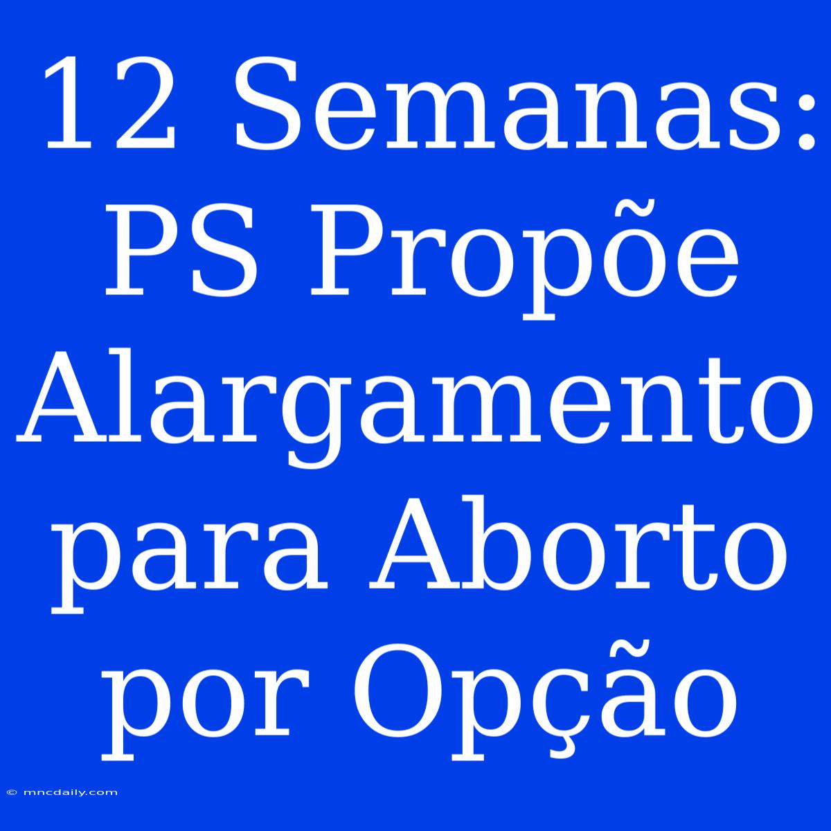 12 Semanas: PS Propõe Alargamento Para Aborto Por Opção 