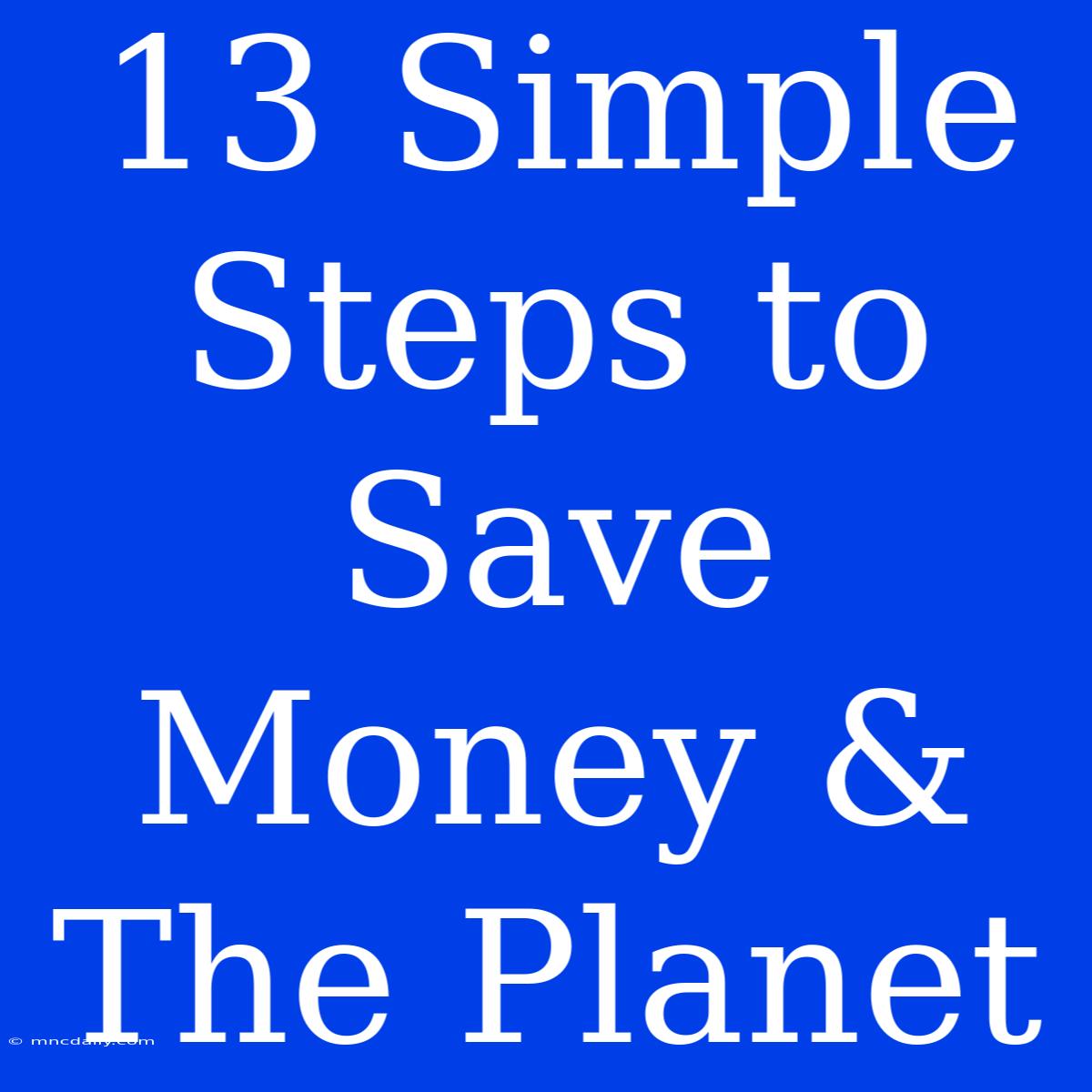 13 Simple Steps To Save Money & The Planet