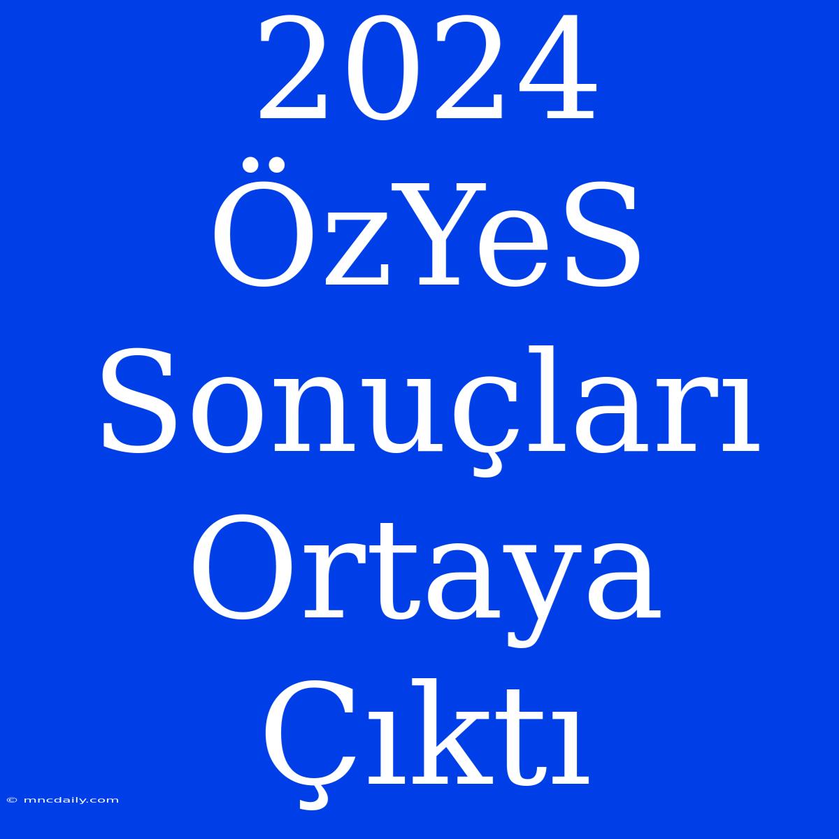 2024 ÖzYeS Sonuçları Ortaya Çıktı