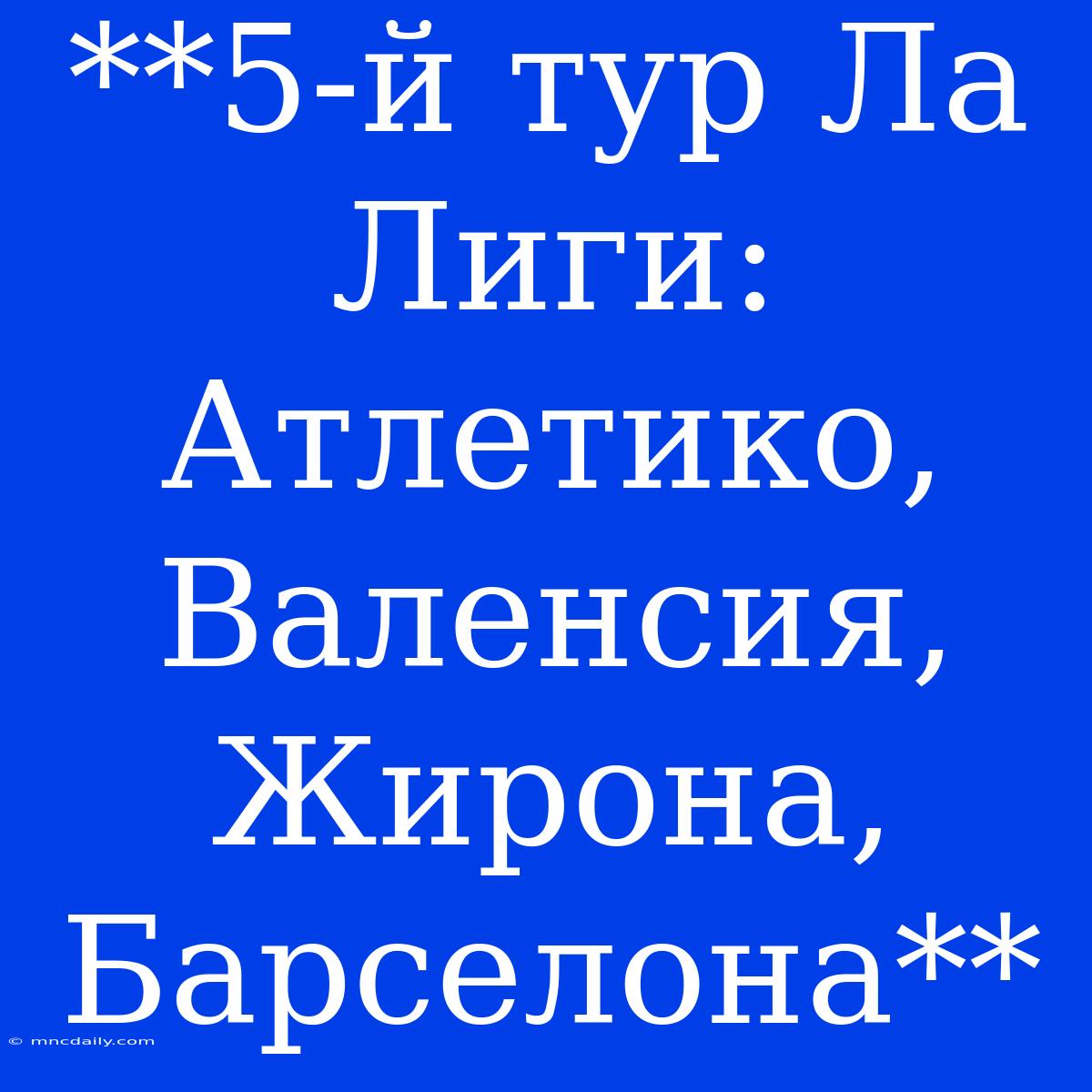 **5-й Тур Ла Лиги: Атлетико, Валенсия, Жирона, Барселона**