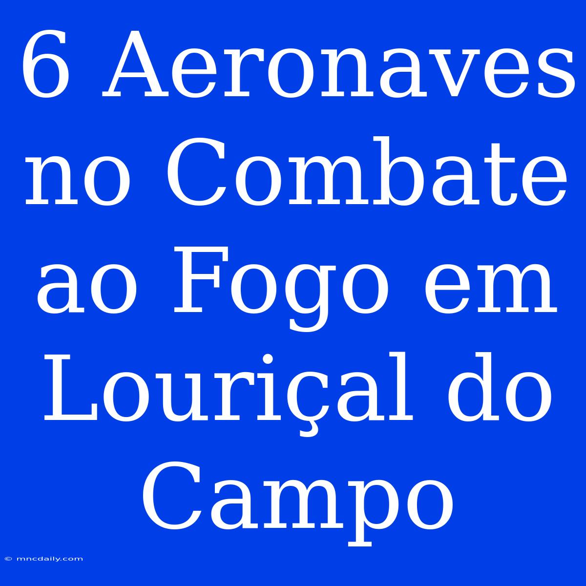 6 Aeronaves No Combate Ao Fogo Em Louriçal Do Campo