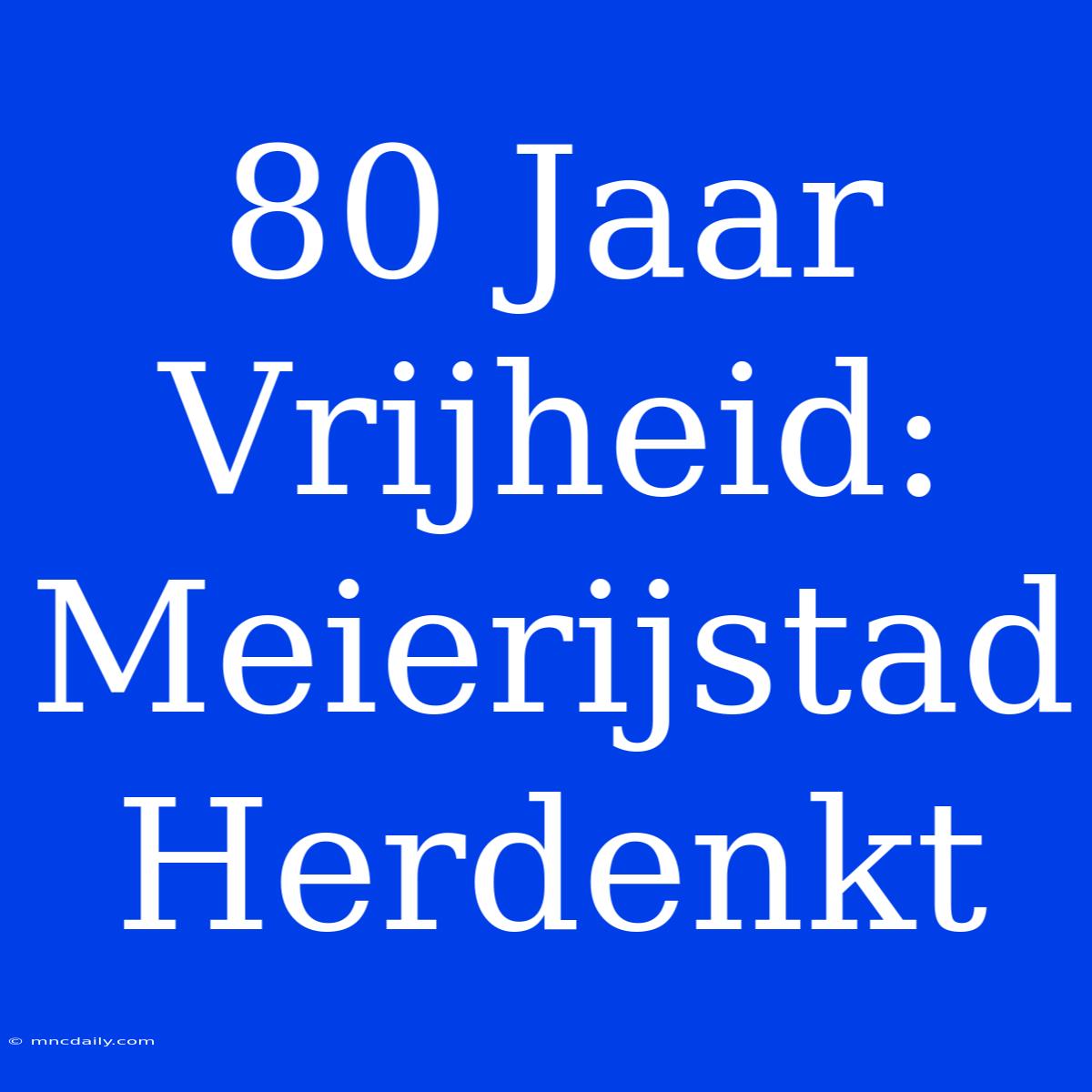 80 Jaar Vrijheid: Meierijstad Herdenkt