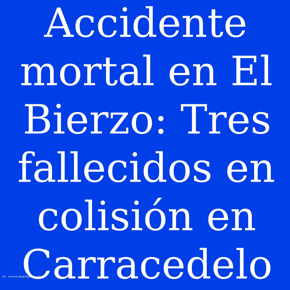 Accidente Mortal En El Bierzo: Tres Fallecidos En Colisión En Carracedelo