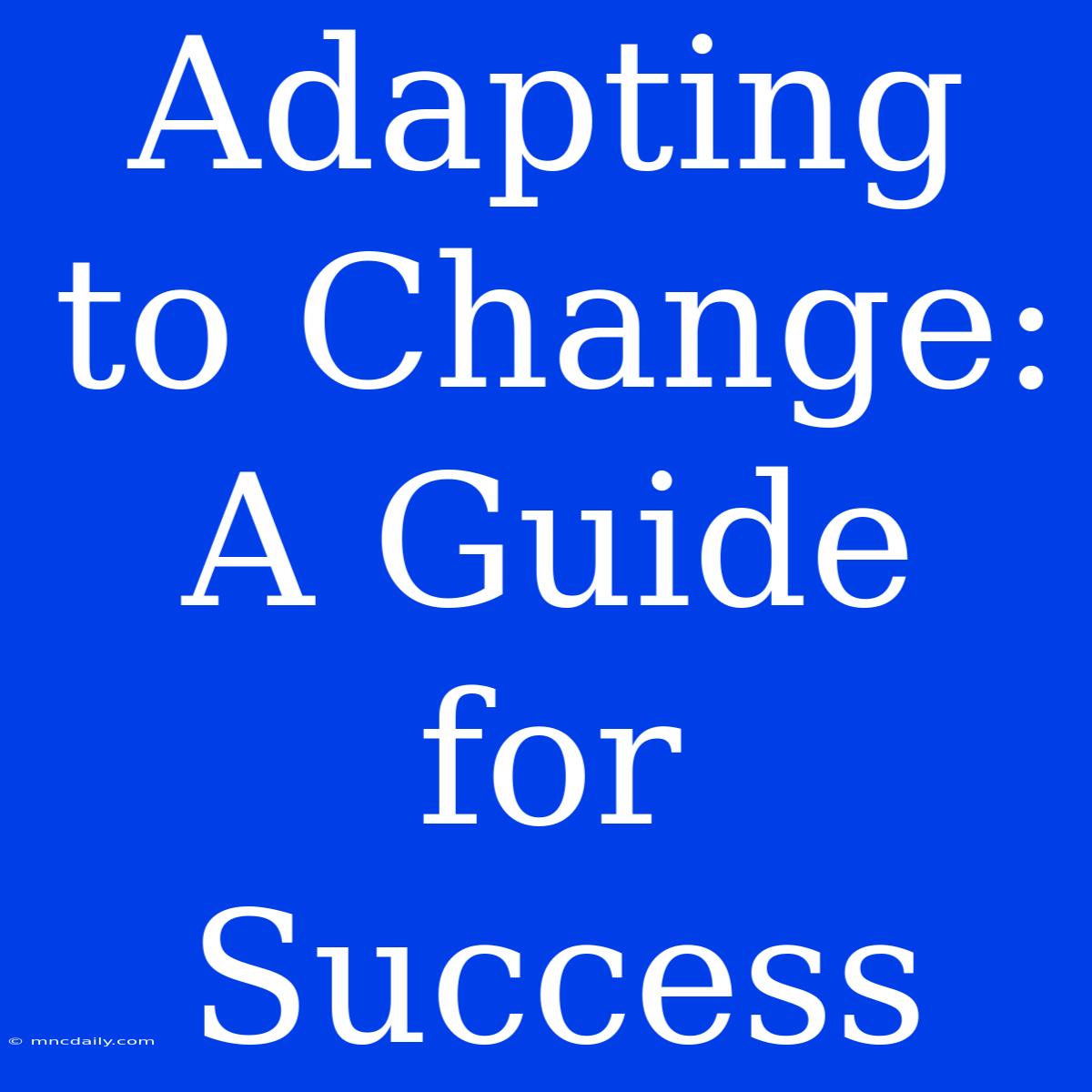 Adapting To Change: A Guide For Success