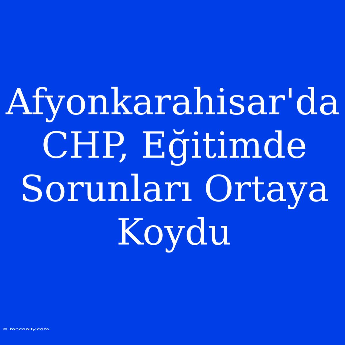 Afyonkarahisar'da CHP, Eğitimde Sorunları Ortaya Koydu