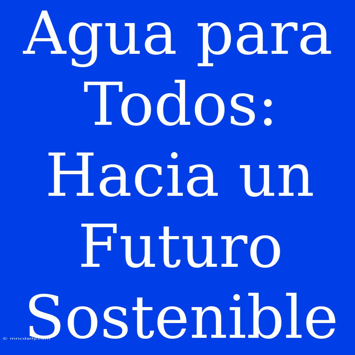 Agua Para Todos: Hacia Un Futuro Sostenible 