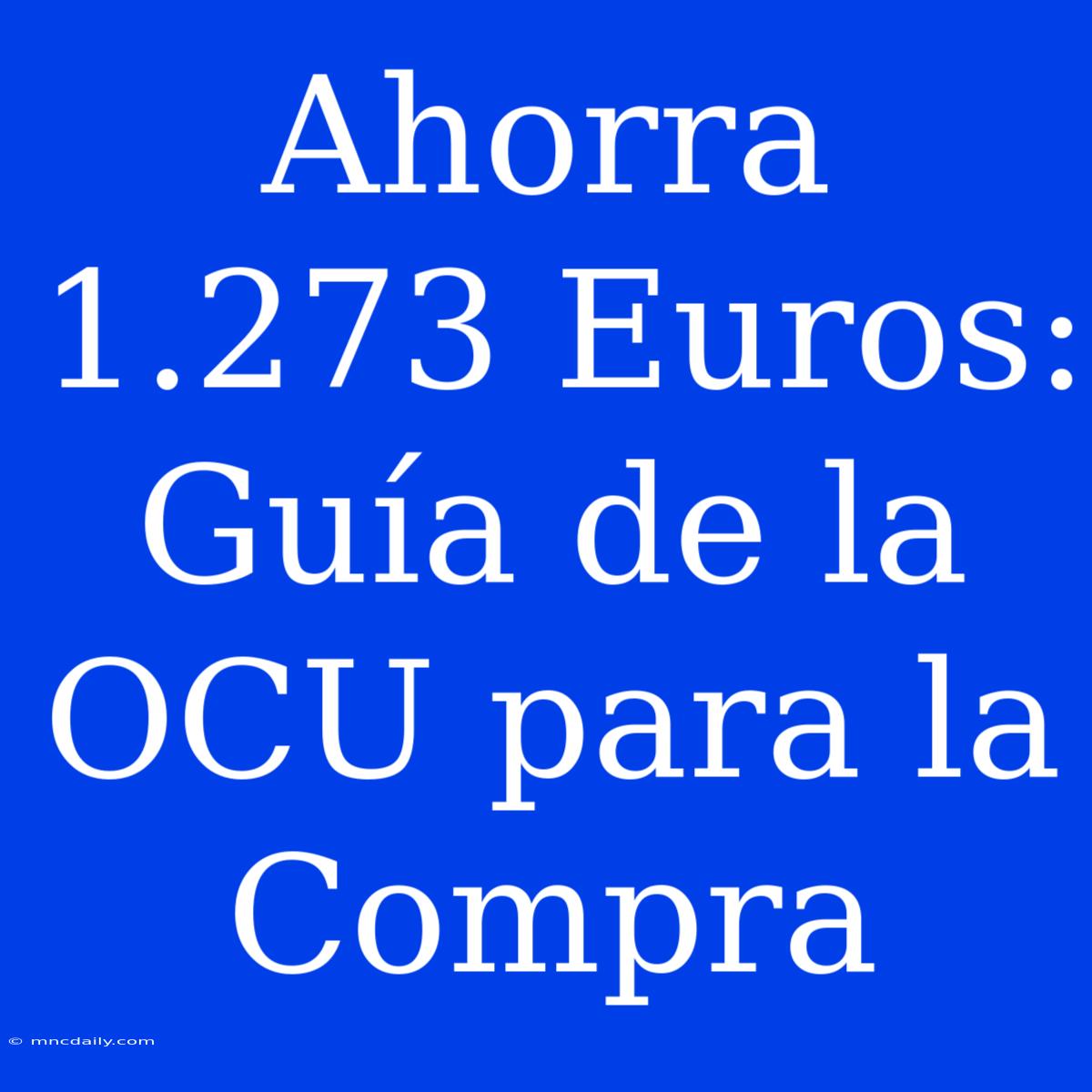 Ahorra 1.273 Euros: Guía De La OCU Para La Compra