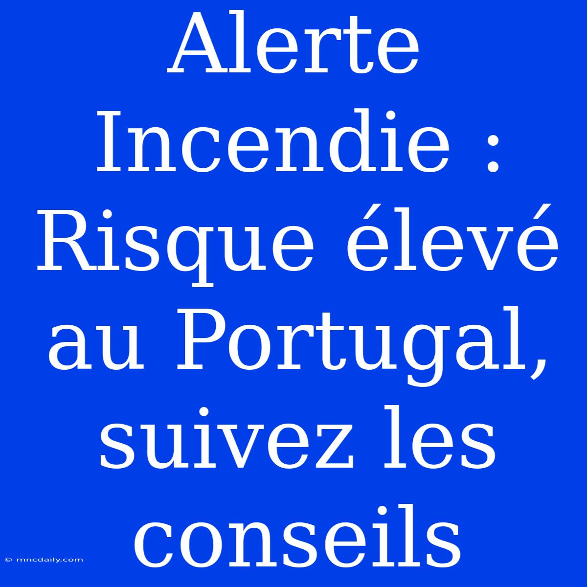 Alerte Incendie : Risque Élevé Au Portugal, Suivez Les Conseils