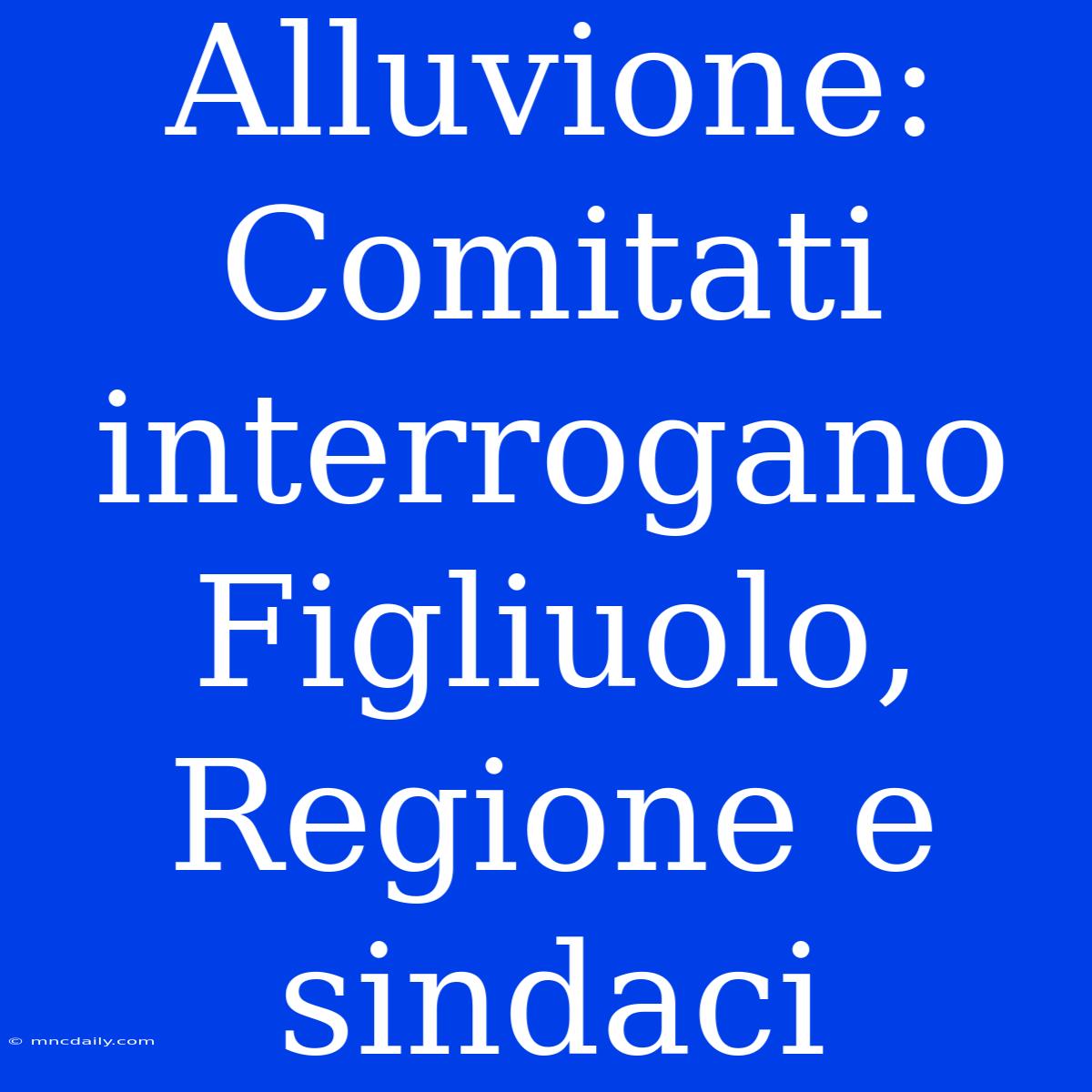 Alluvione: Comitati Interrogano Figliuolo, Regione E Sindaci 