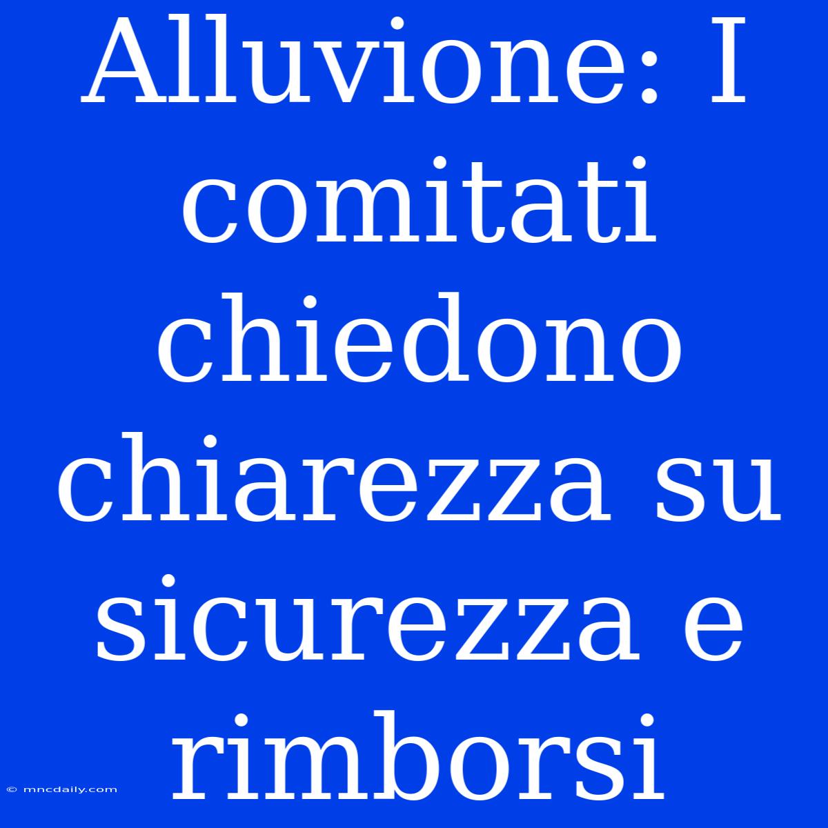 Alluvione: I Comitati Chiedono Chiarezza Su Sicurezza E Rimborsi