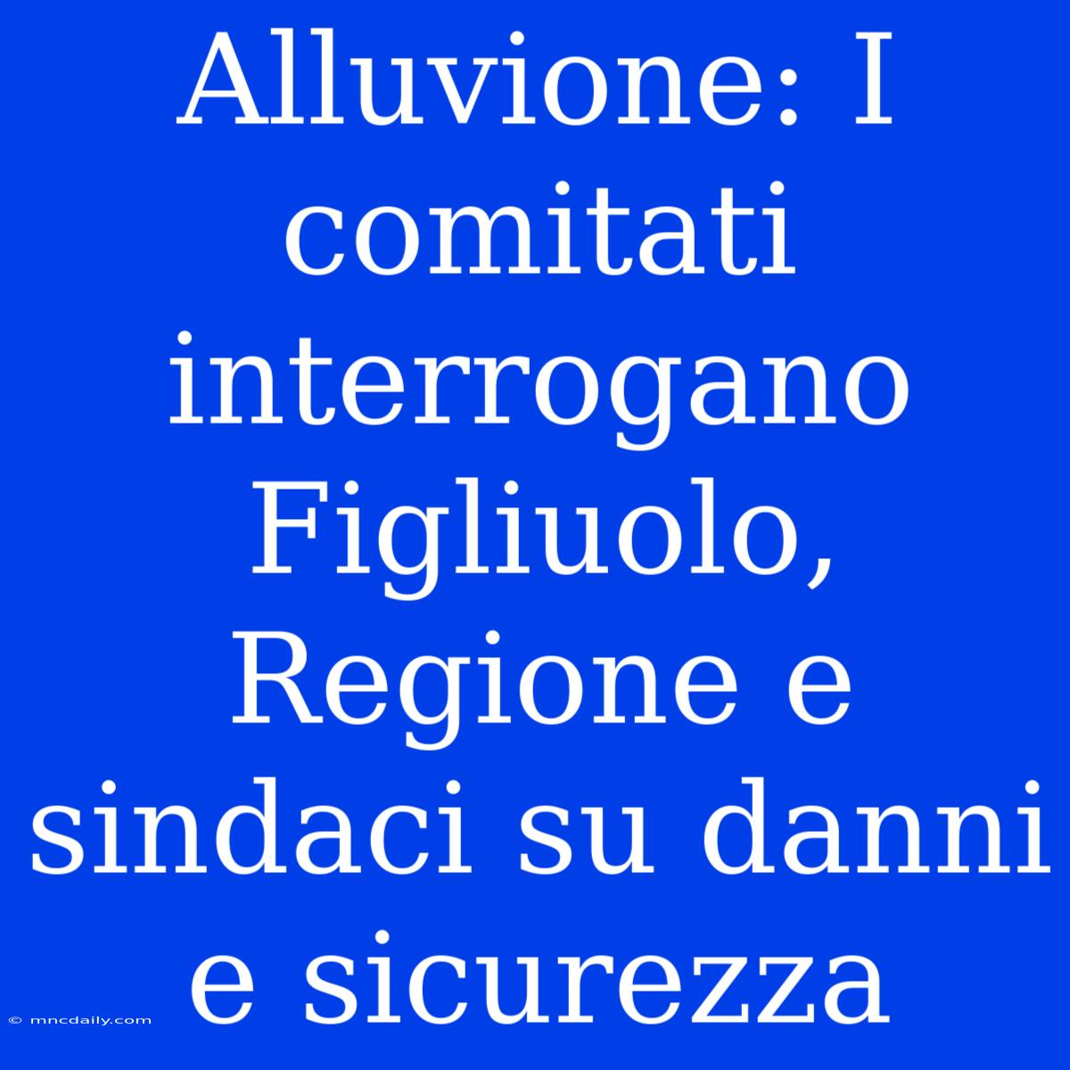 Alluvione: I Comitati Interrogano Figliuolo, Regione E Sindaci Su Danni E Sicurezza 