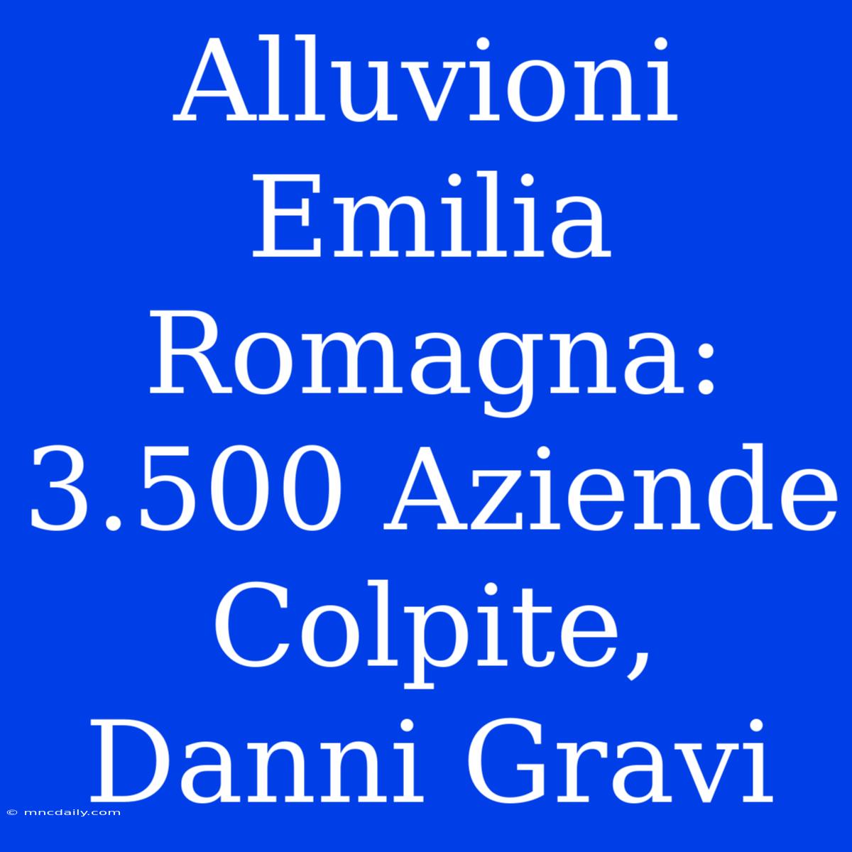 Alluvioni Emilia Romagna: 3.500 Aziende Colpite, Danni Gravi