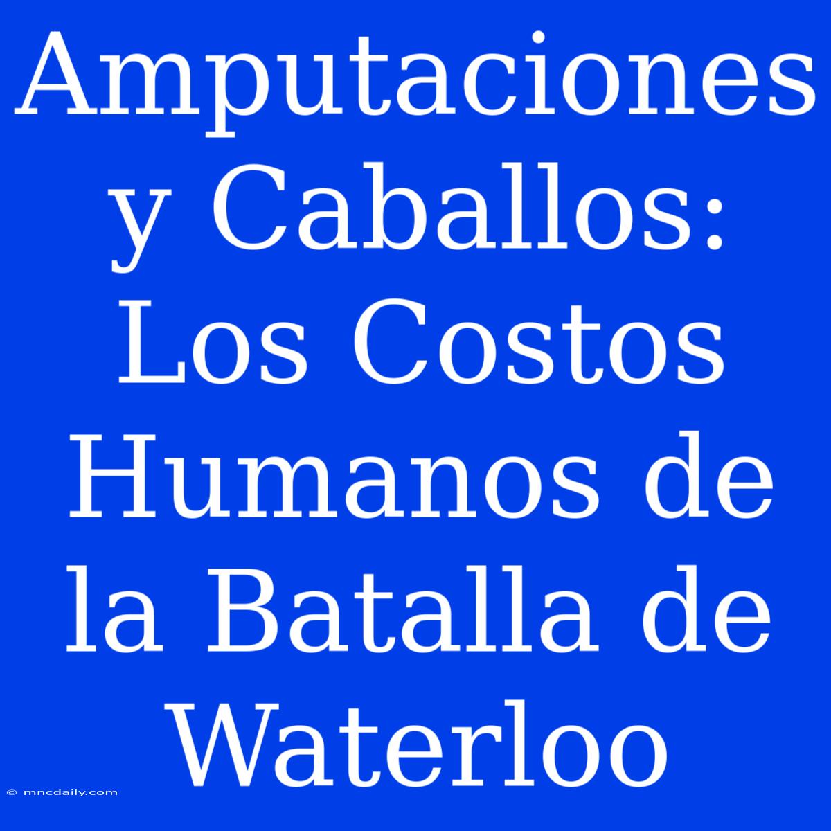 Amputaciones Y Caballos: Los Costos Humanos De La Batalla De Waterloo