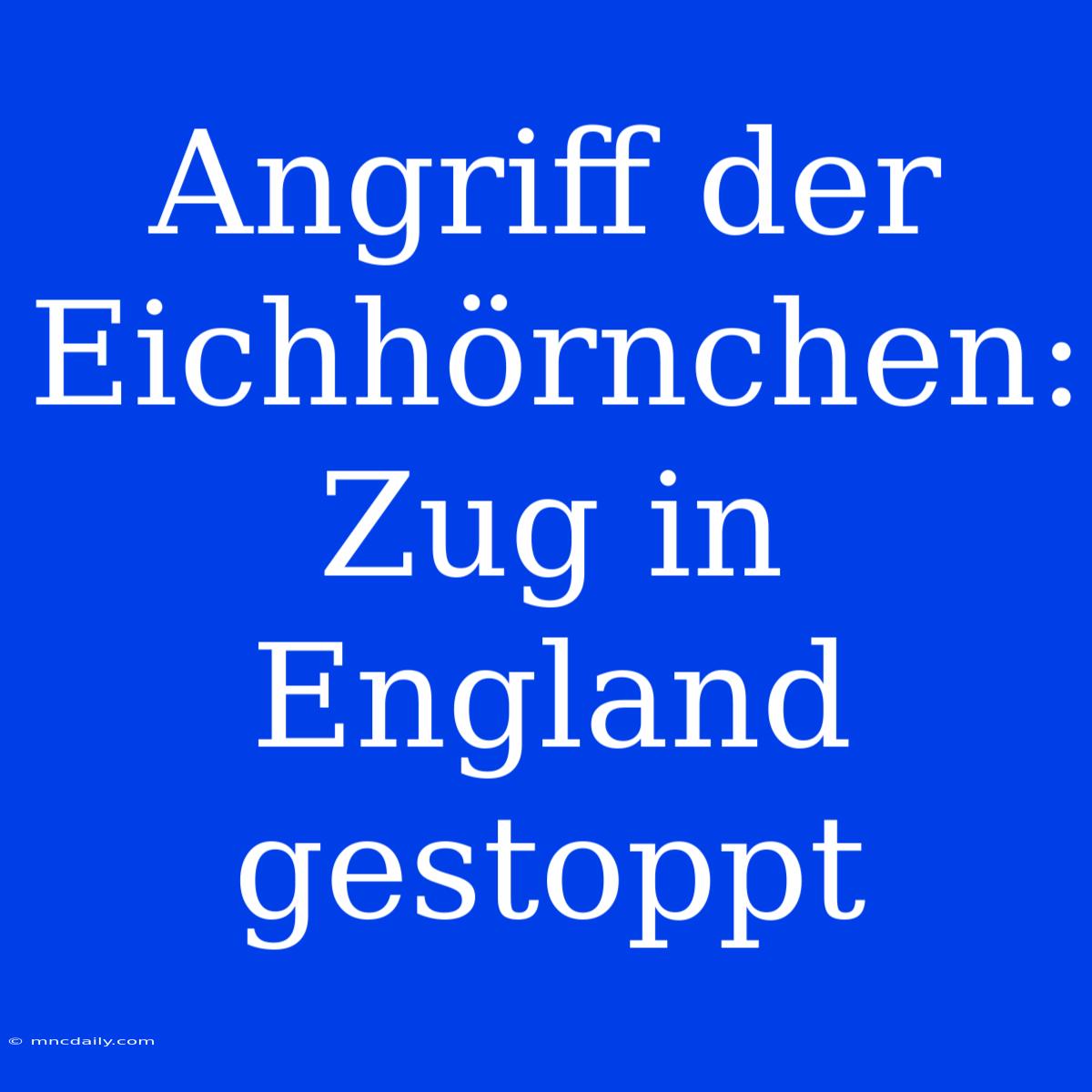 Angriff Der Eichhörnchen: Zug In England Gestoppt