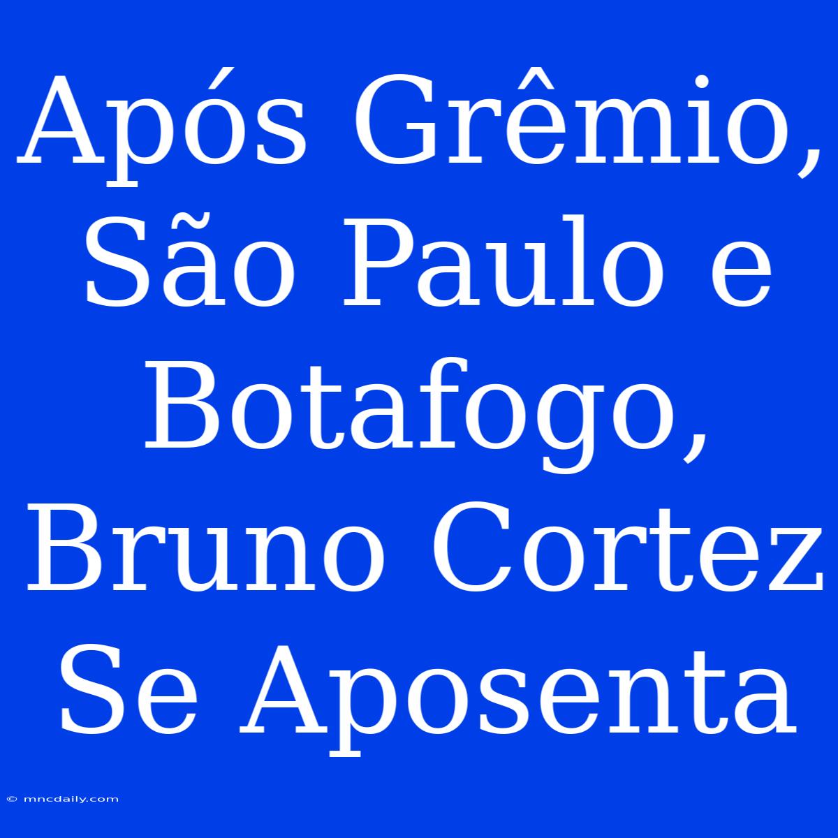 Após Grêmio, São Paulo E Botafogo, Bruno Cortez Se Aposenta