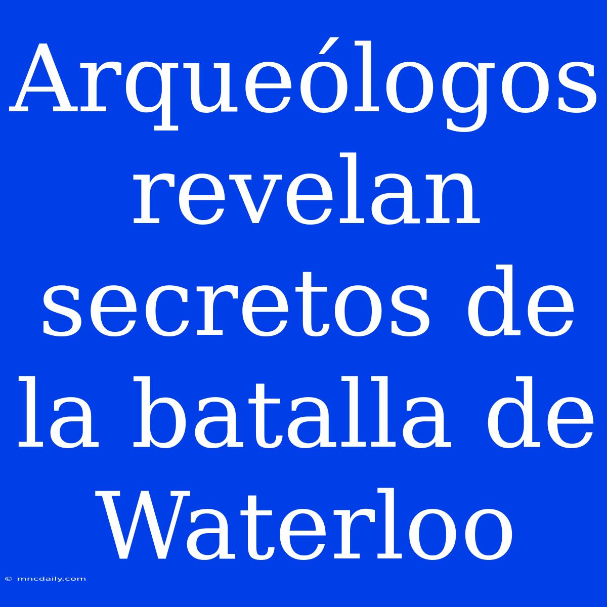 Arqueólogos Revelan Secretos De La Batalla De Waterloo