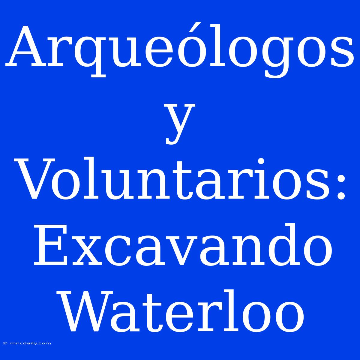 Arqueólogos Y Voluntarios: Excavando Waterloo