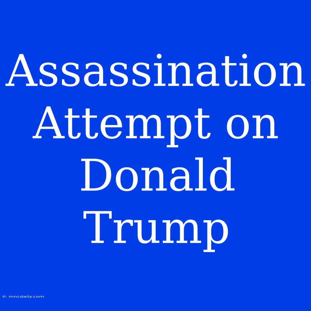 Assassination Attempt On Donald Trump