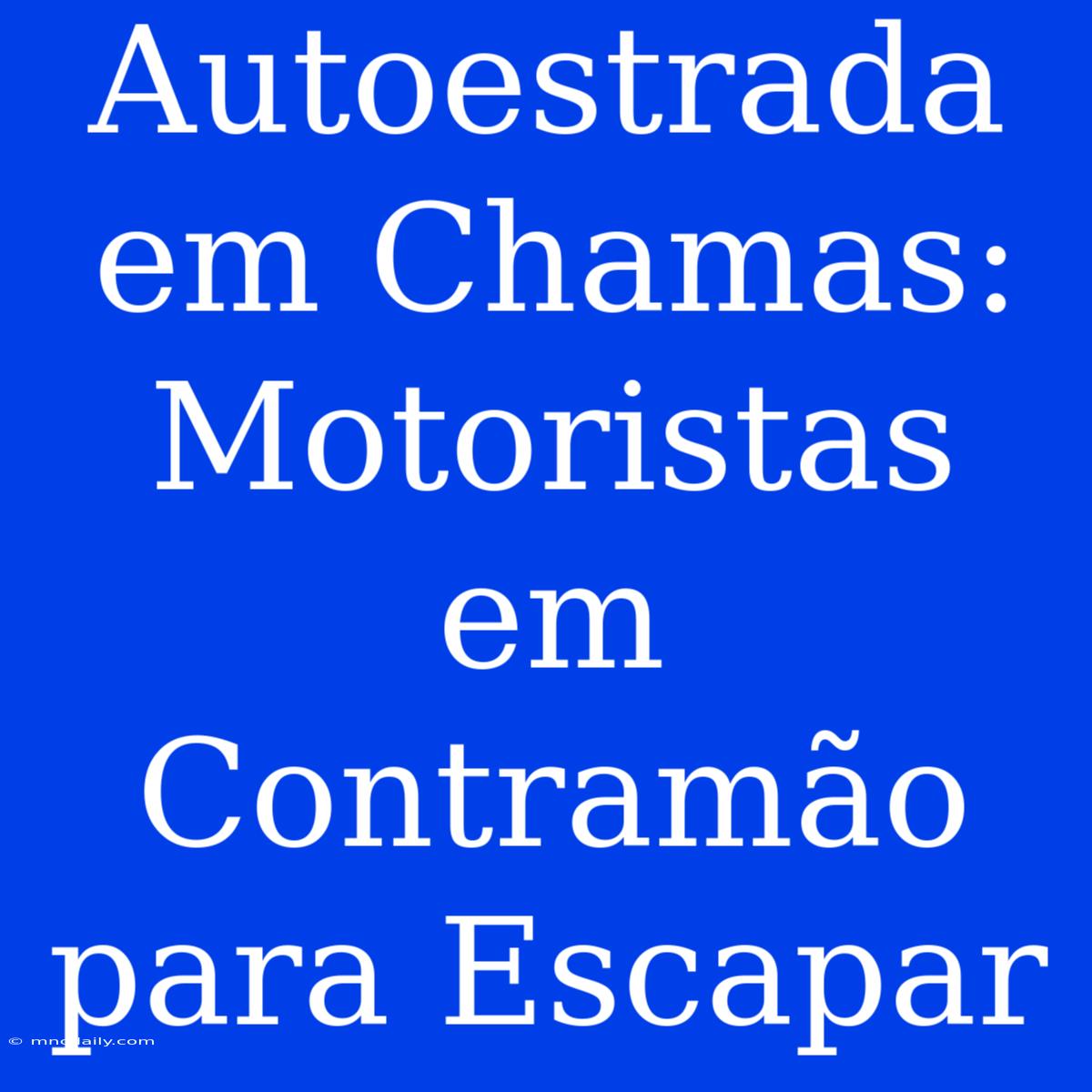 Autoestrada Em Chamas: Motoristas Em Contramão Para Escapar