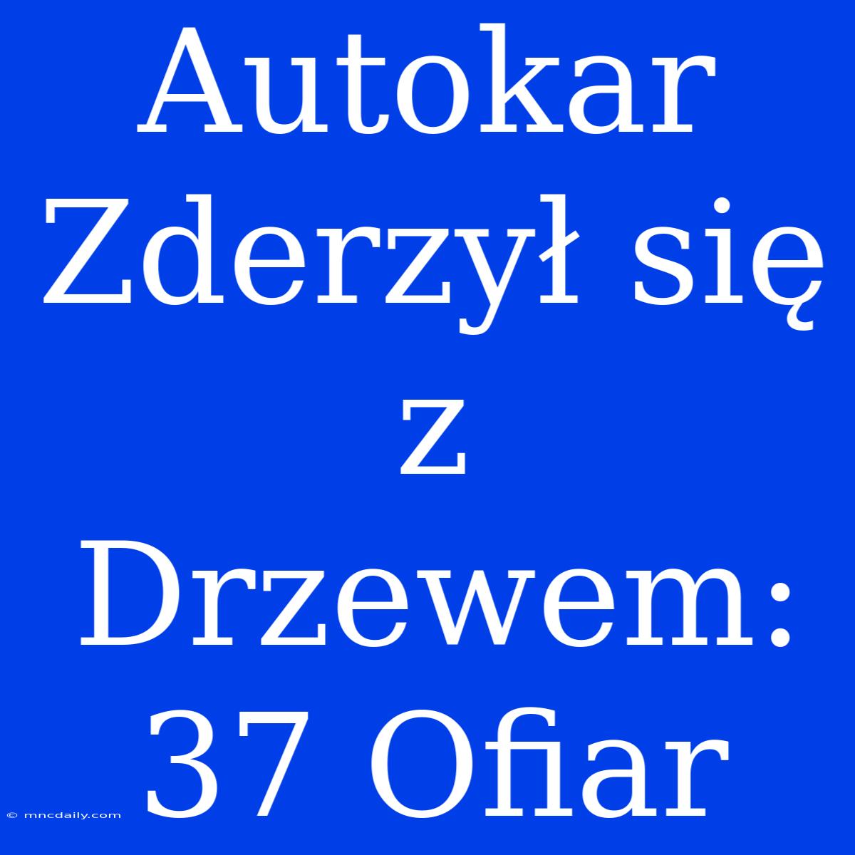 Autokar Zderzył Się Z Drzewem: 37 Ofiar