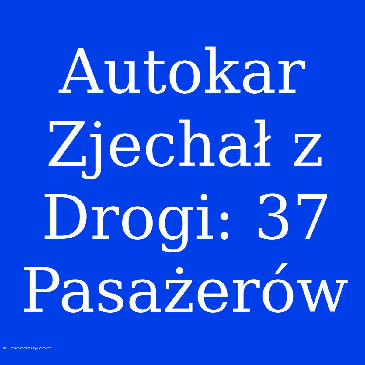 Autokar Zjechał Z Drogi: 37 Pasażerów