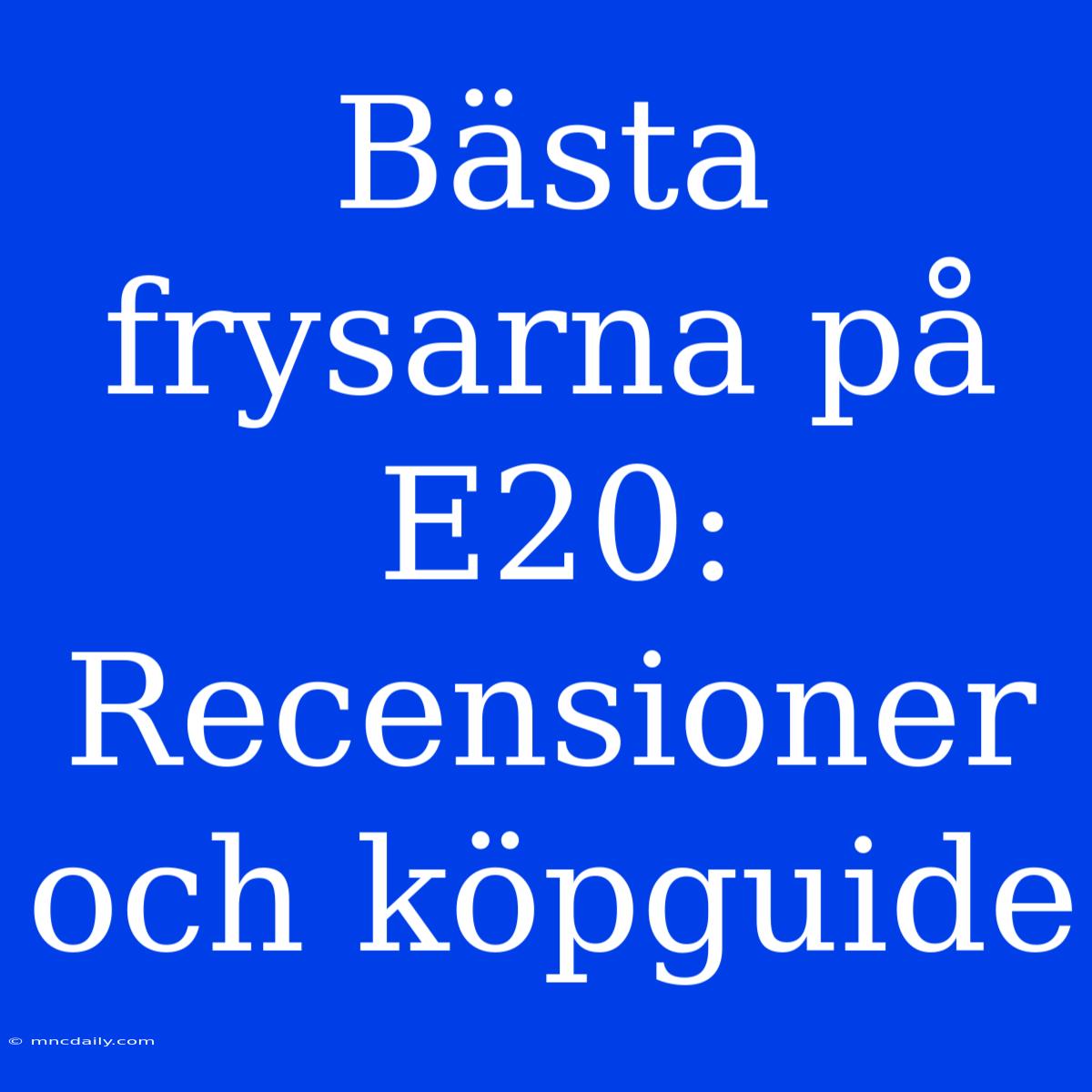 Bästa Frysarna På E20: Recensioner Och Köpguide