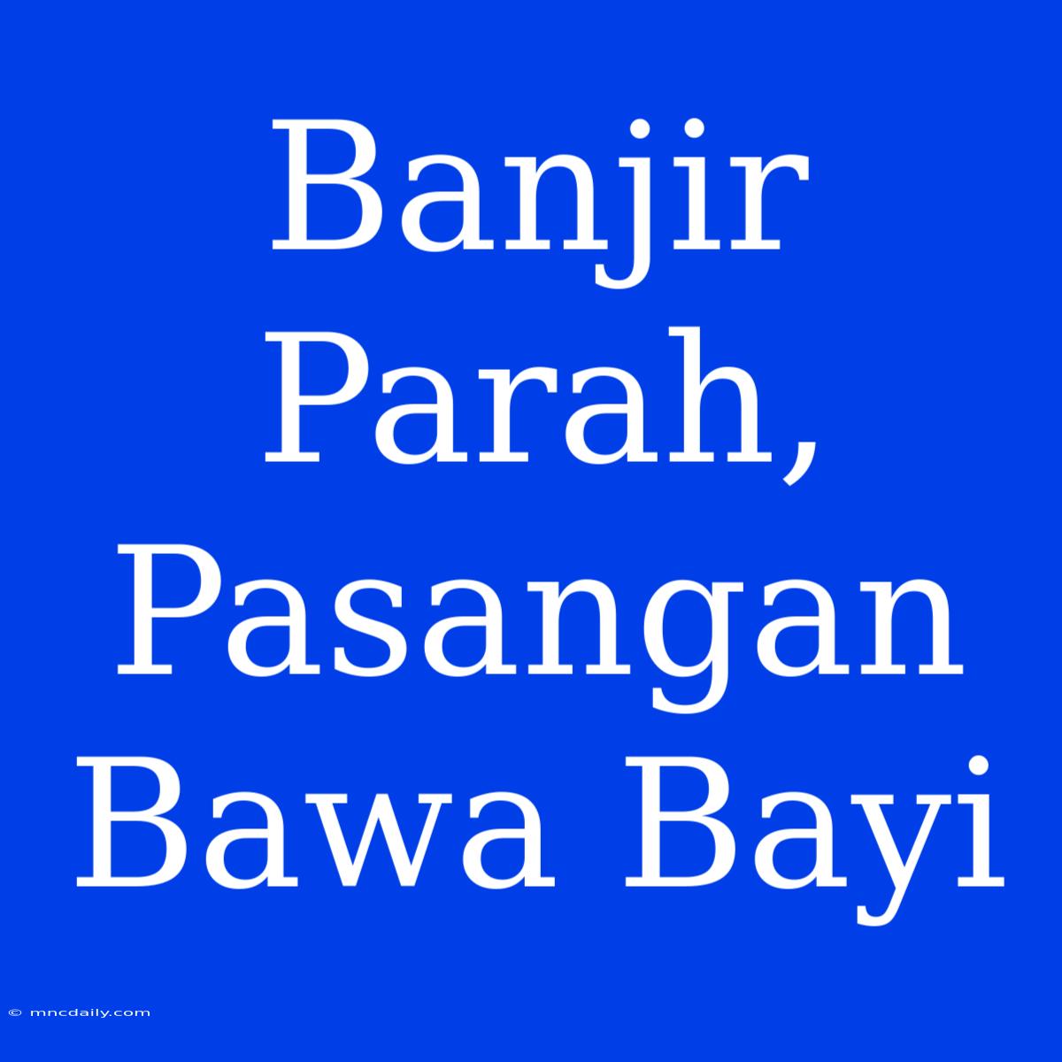 Banjir Parah, Pasangan Bawa Bayi