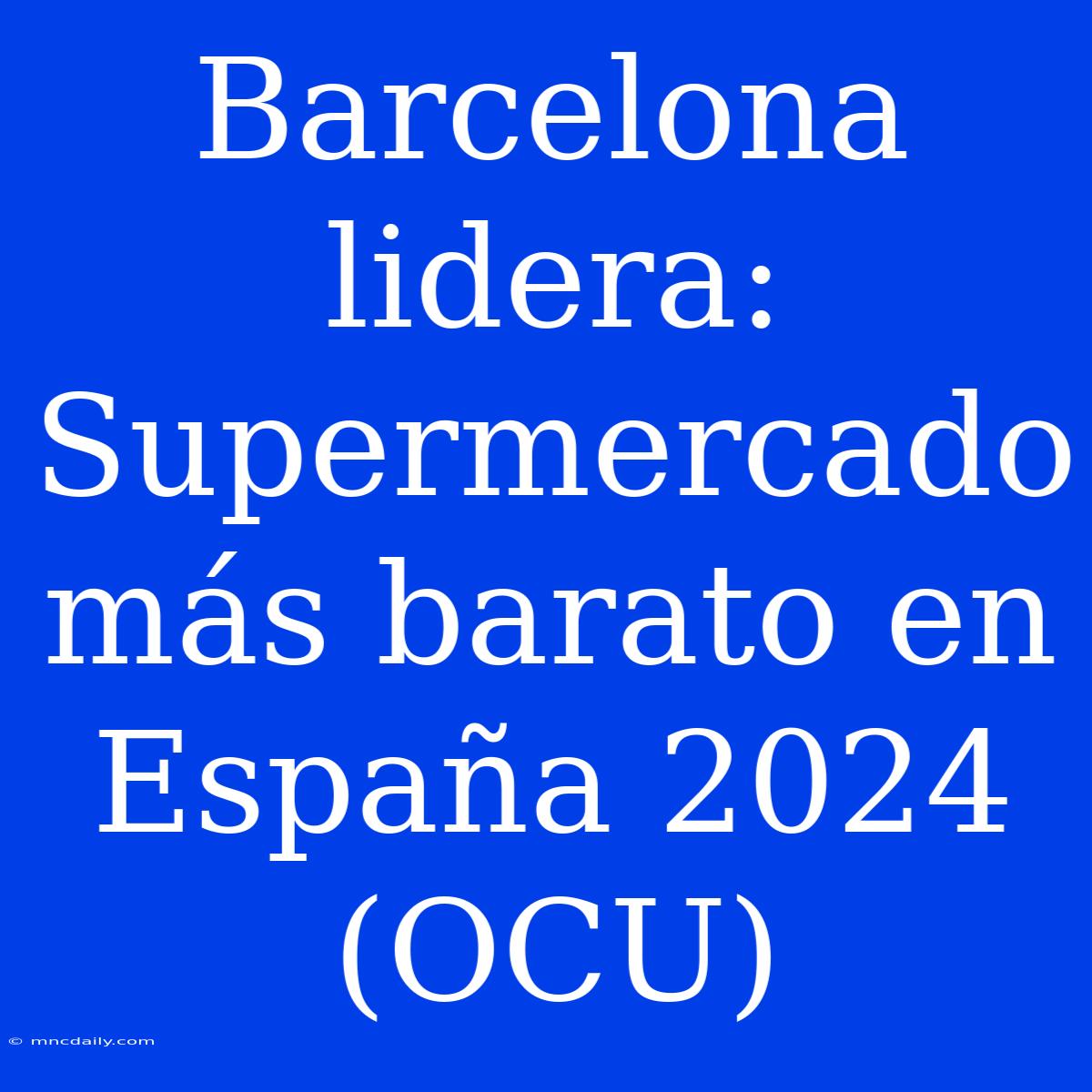 Barcelona Lidera: Supermercado Más Barato En España 2024 (OCU)