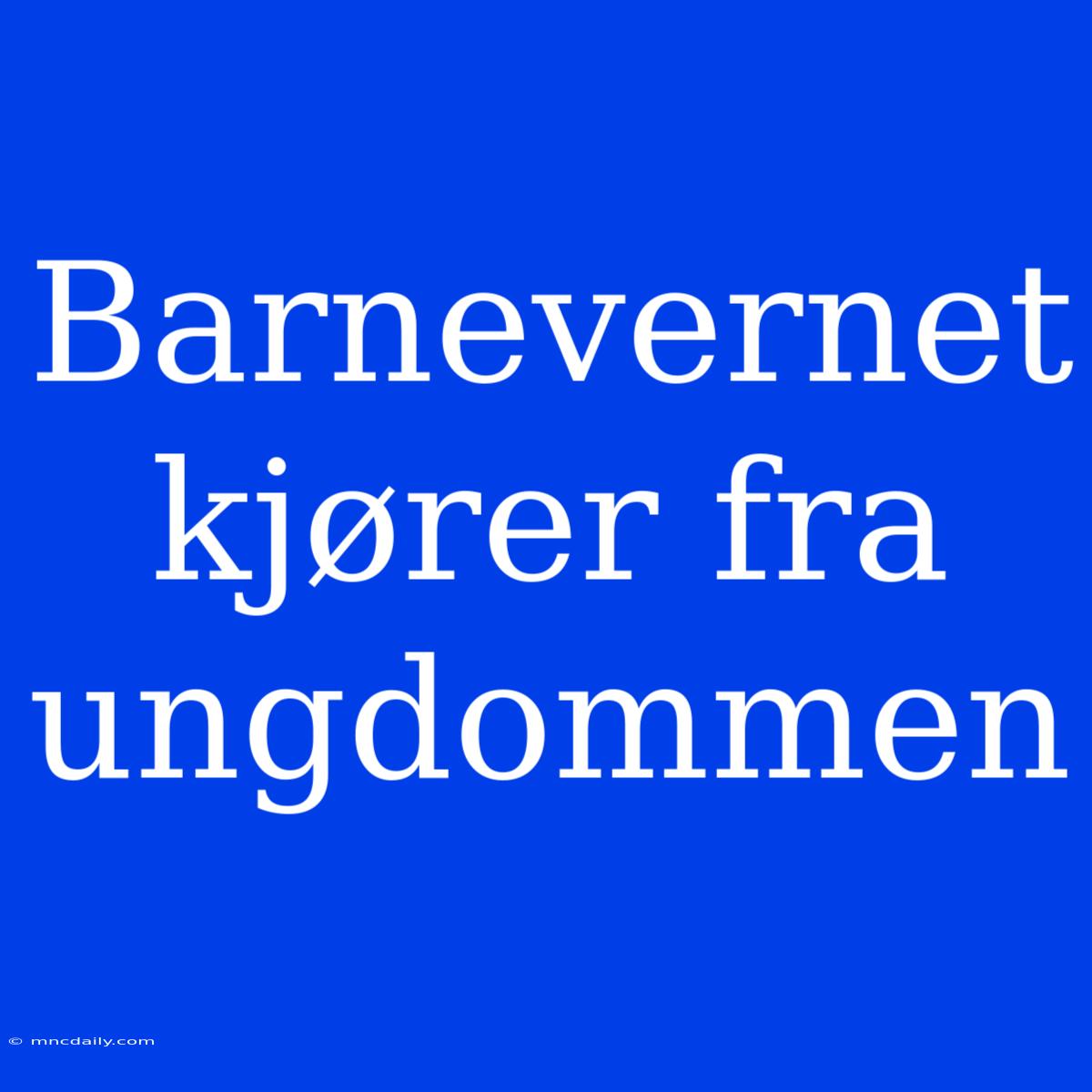 Barnevernet Kjører Fra Ungdommen