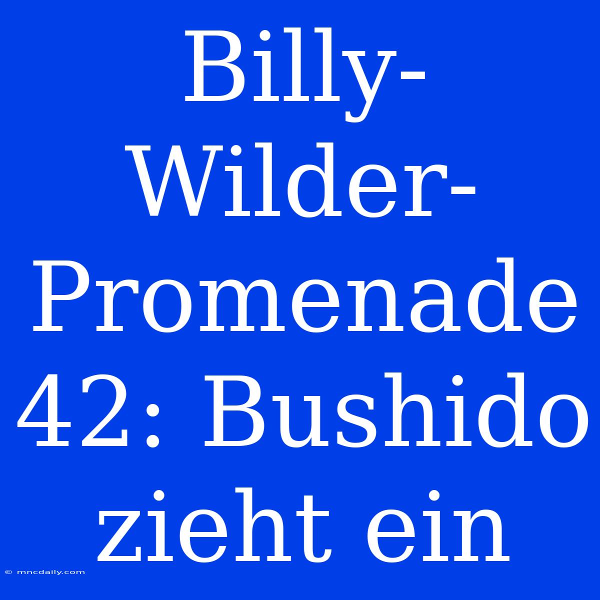 Billy-Wilder-Promenade 42: Bushido Zieht Ein