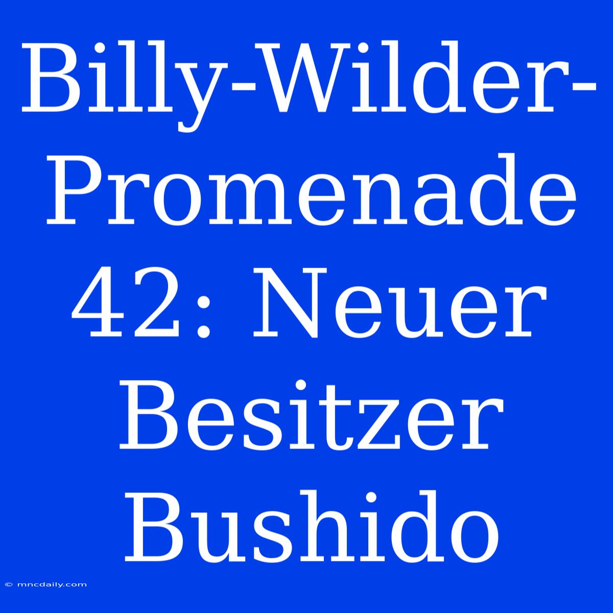 Billy-Wilder-Promenade 42: Neuer Besitzer Bushido