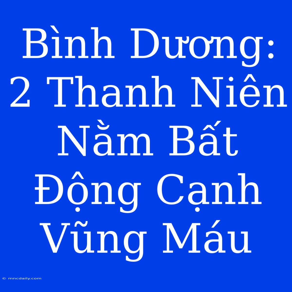 Bình Dương: 2 Thanh Niên Nằm Bất Động Cạnh Vũng Máu