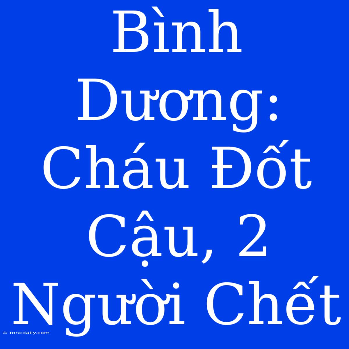 Bình Dương: Cháu Đốt Cậu, 2 Người Chết