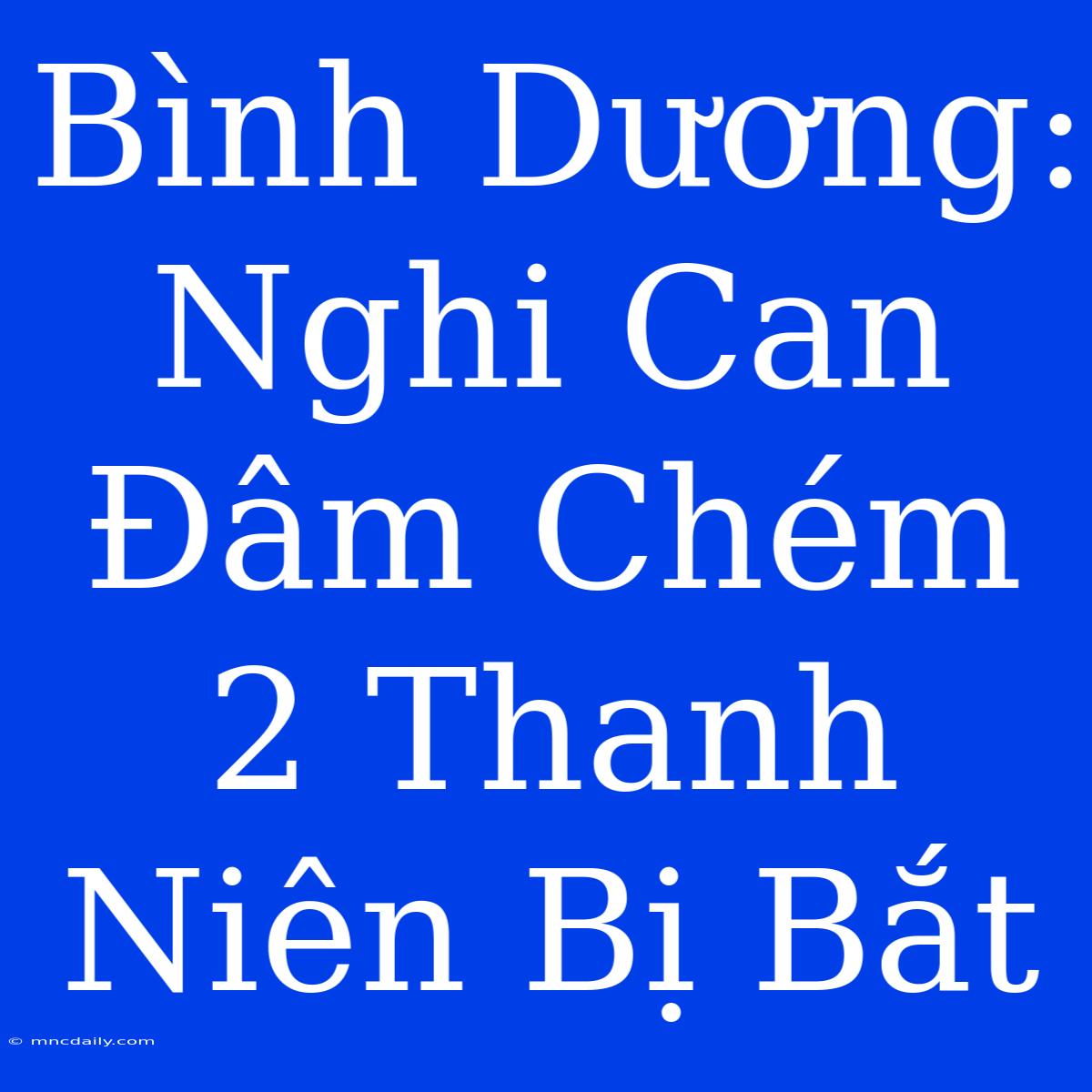 Bình Dương: Nghi Can Đâm Chém 2 Thanh Niên Bị Bắt