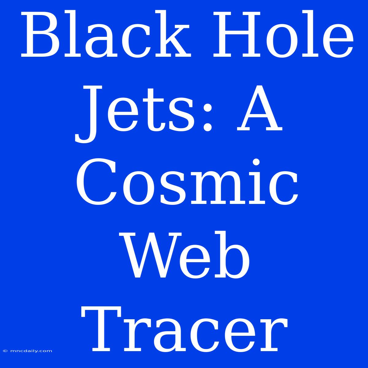 Black Hole Jets: A Cosmic Web Tracer