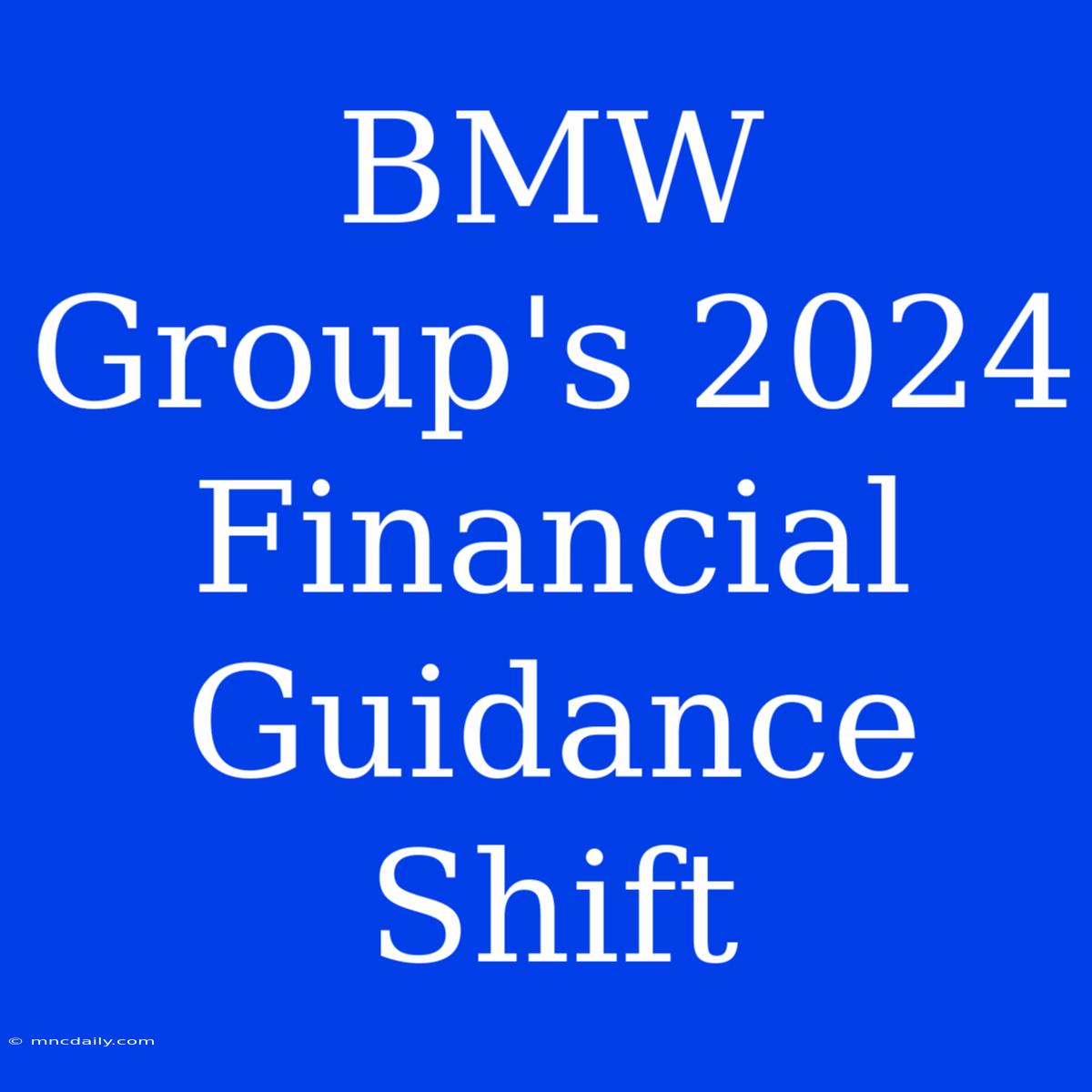 BMW Group's 2024 Financial Guidance Shift