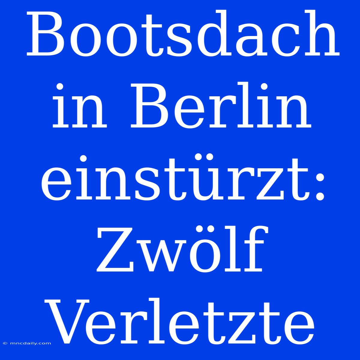 Bootsdach In Berlin Einstürzt: Zwölf Verletzte