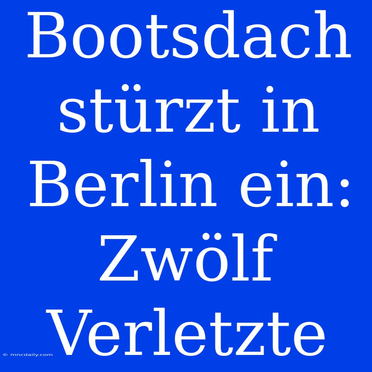 Bootsdach Stürzt In Berlin Ein: Zwölf Verletzte