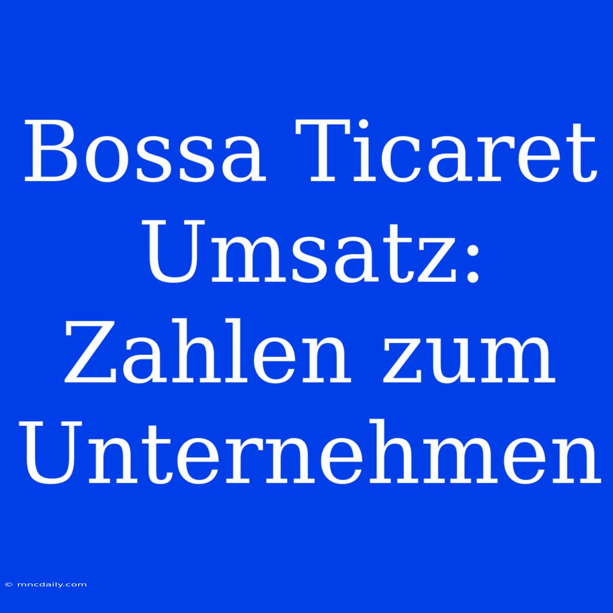 Bossa Ticaret Umsatz: Zahlen Zum Unternehmen