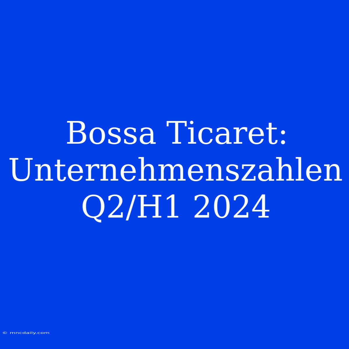 Bossa Ticaret: Unternehmenszahlen Q2/H1 2024