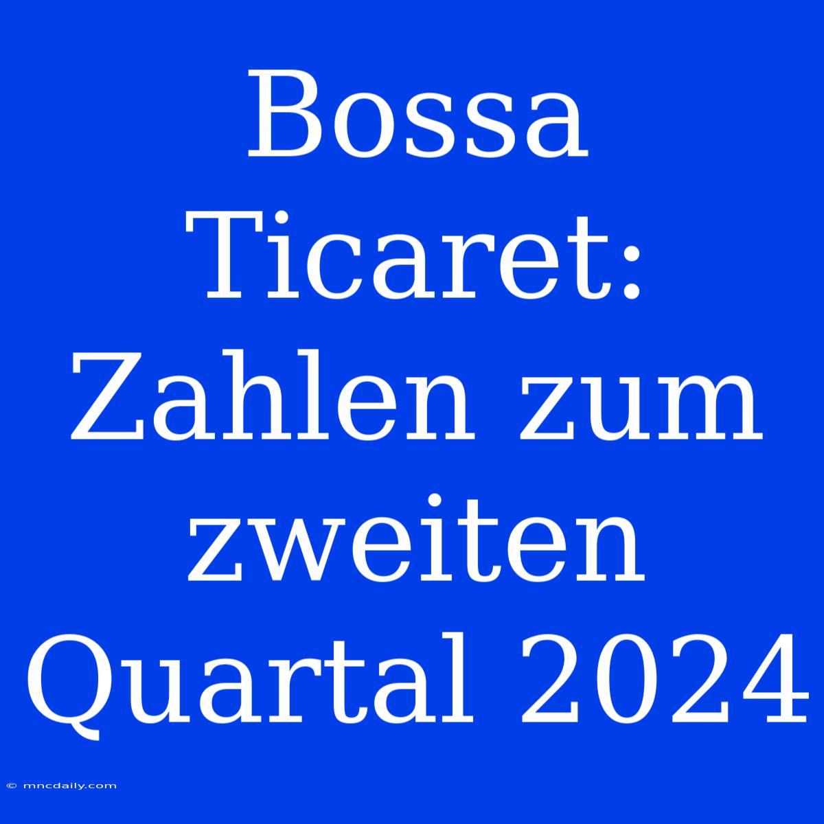 Bossa Ticaret: Zahlen Zum Zweiten Quartal 2024