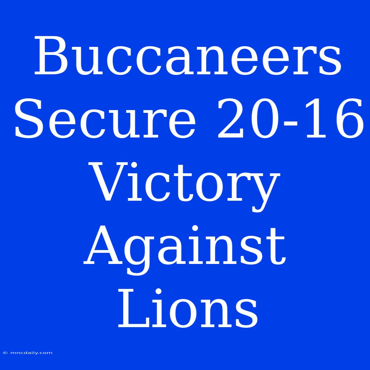 Buccaneers Secure 20-16 Victory Against Lions 