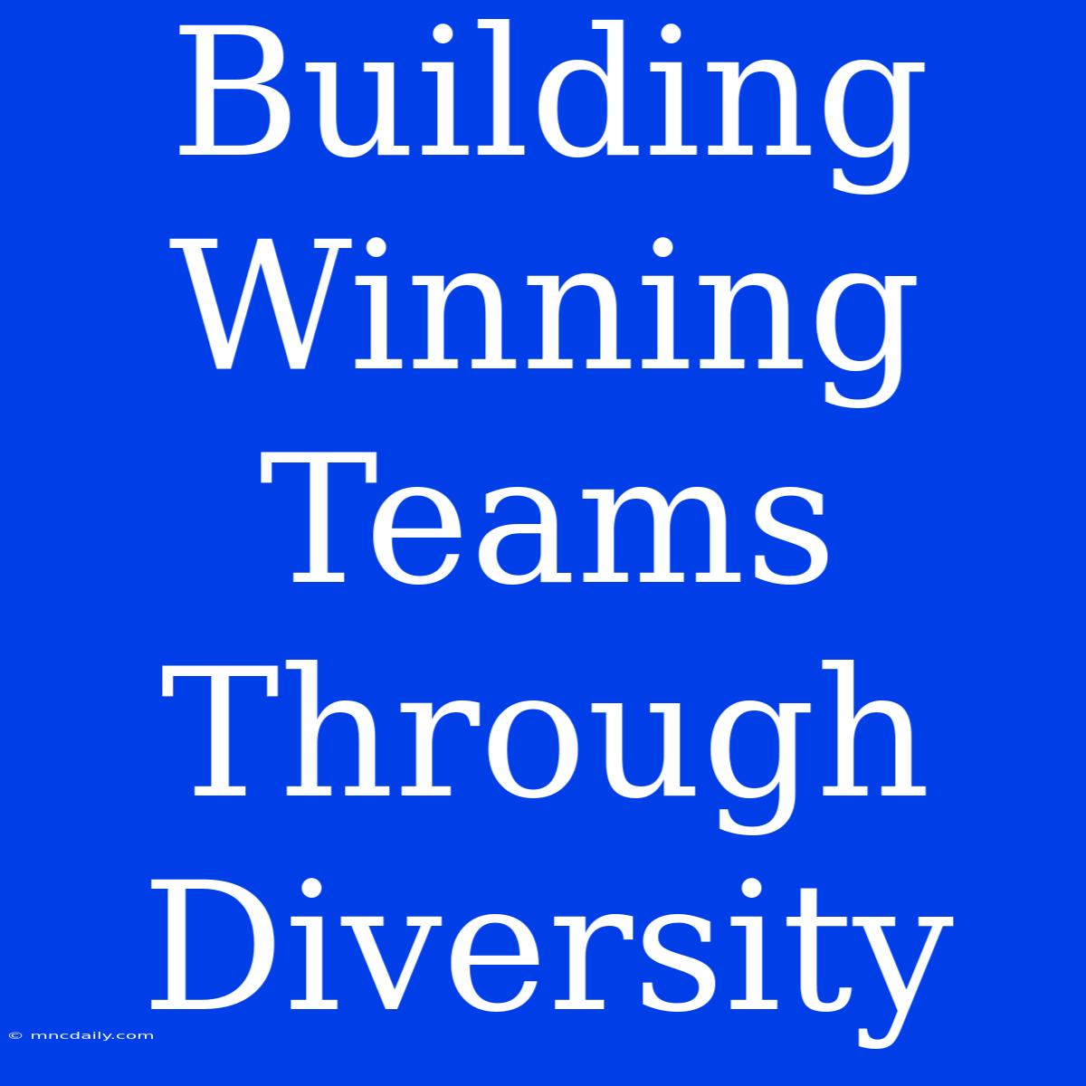 Building Winning Teams Through Diversity