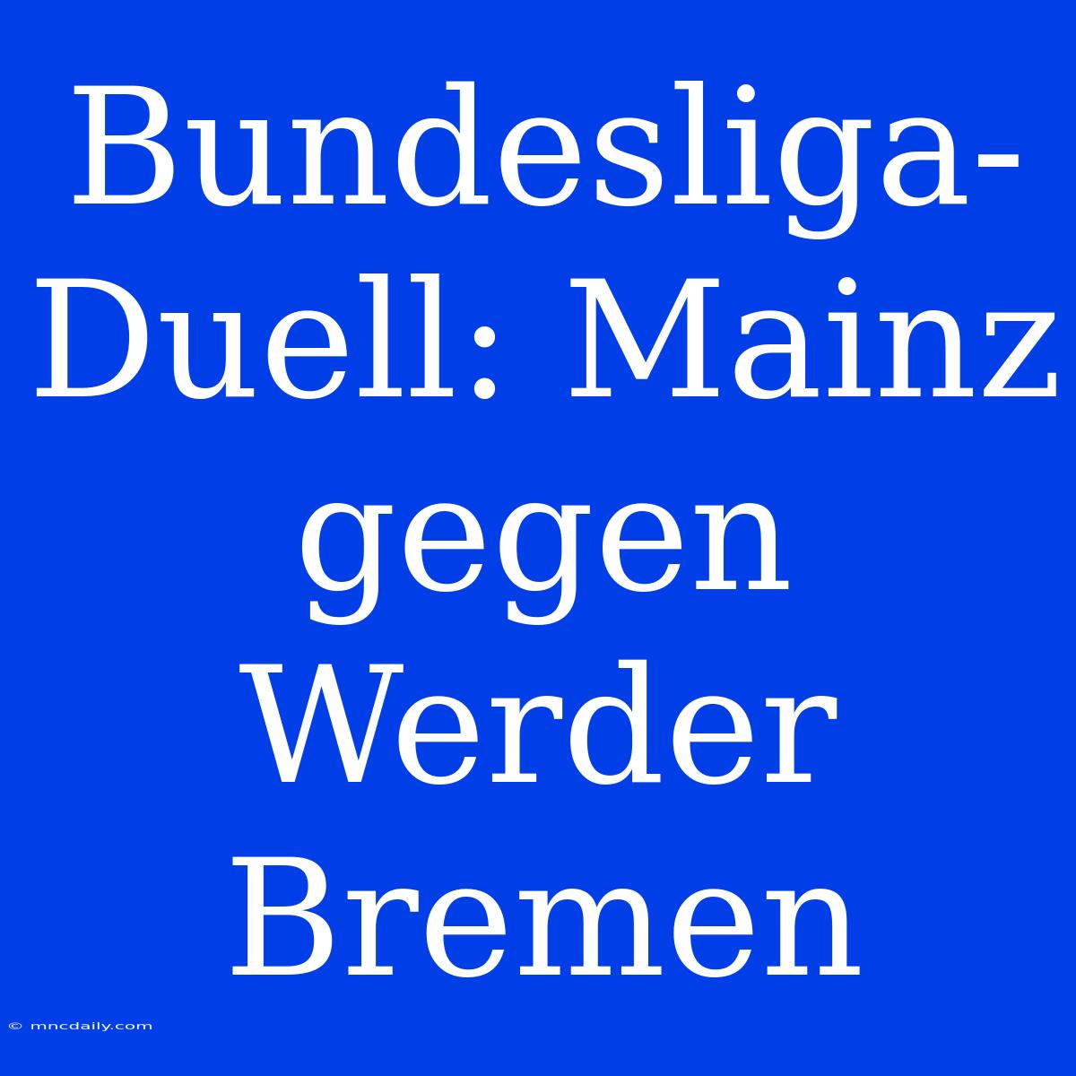 Bundesliga-Duell: Mainz Gegen Werder Bremen