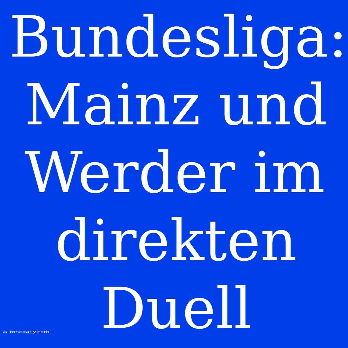 Bundesliga: Mainz Und Werder Im Direkten Duell 