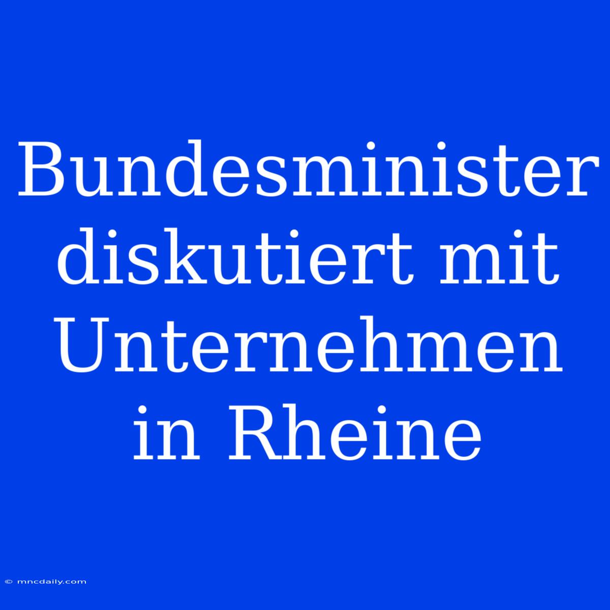 Bundesminister Diskutiert Mit Unternehmen In Rheine