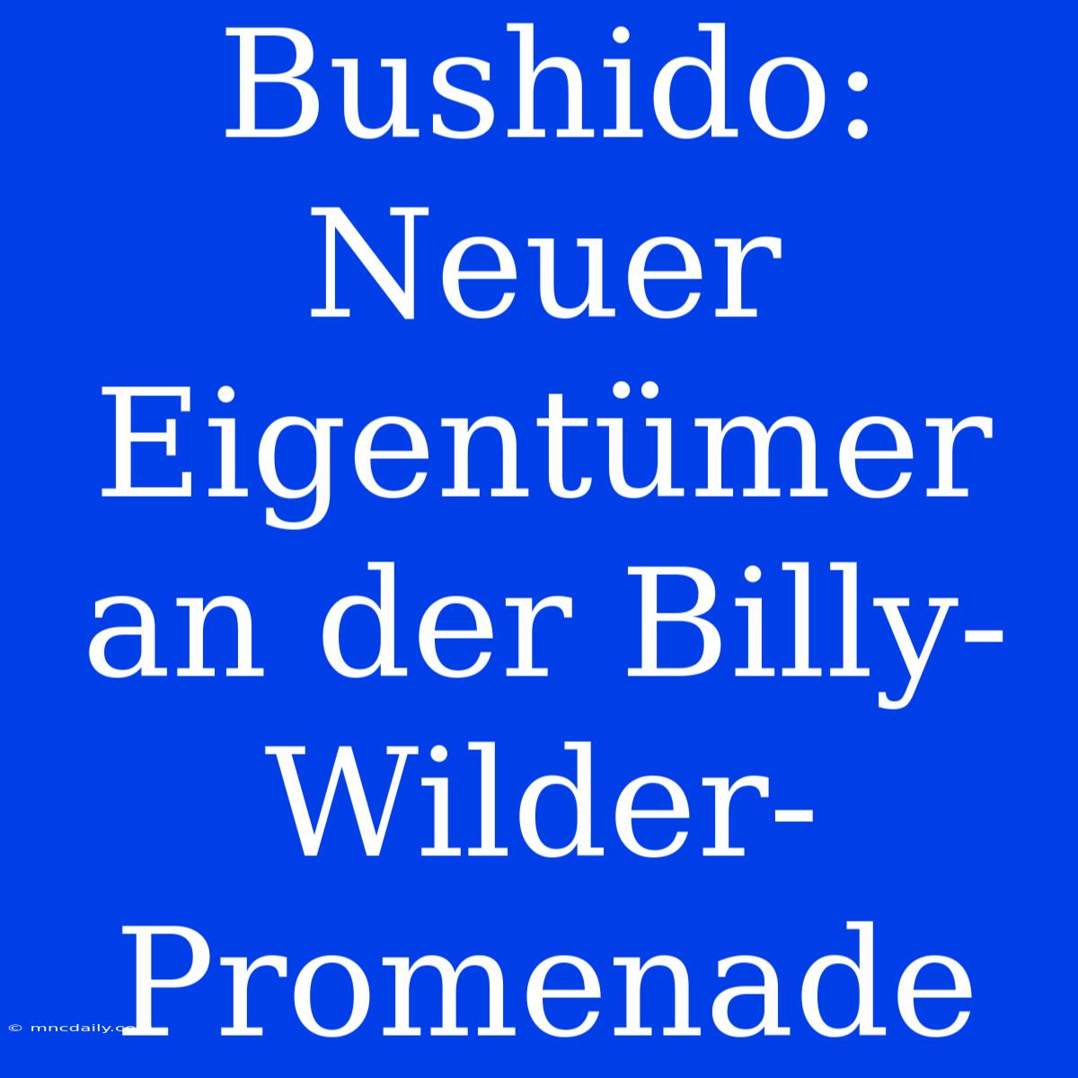 Bushido: Neuer Eigentümer An Der Billy-Wilder-Promenade