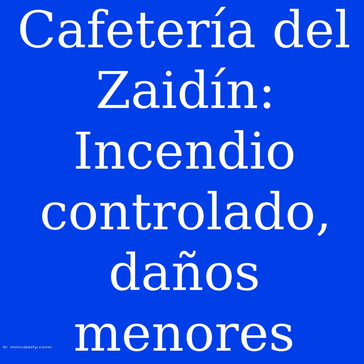 Cafetería Del Zaidín: Incendio Controlado, Daños Menores 