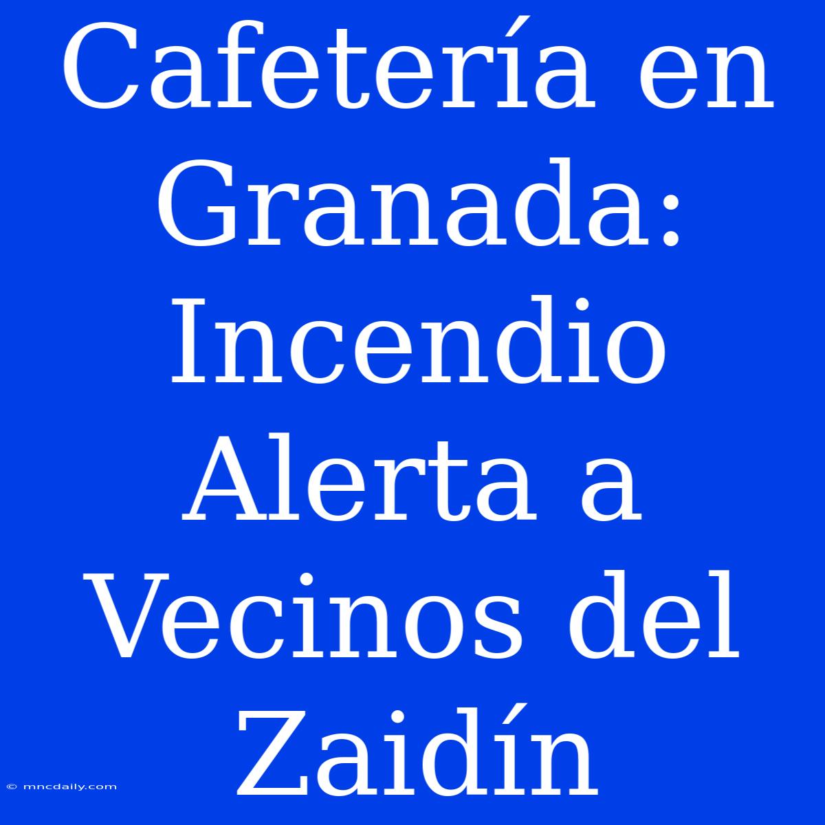 Cafetería En Granada: Incendio Alerta A Vecinos Del Zaidín