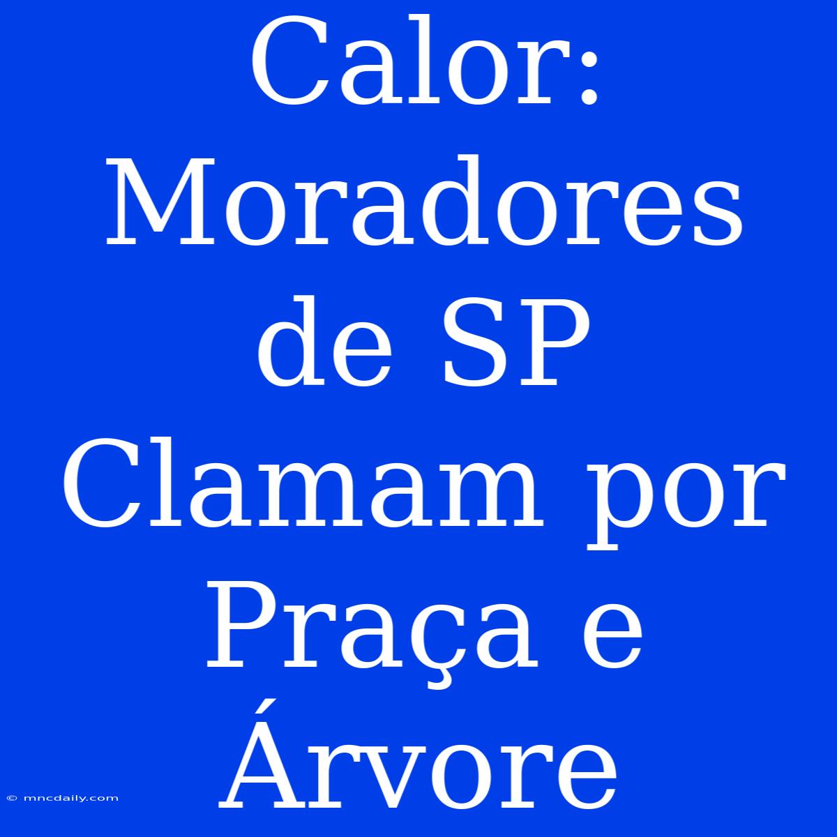 Calor: Moradores De SP Clamam Por Praça E Árvore